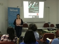 Sofía, presidenta de Madrid Sin Gluten, durante la presentación
